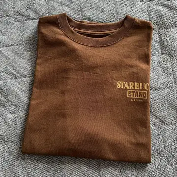 STARBUCKS STAND by BEAMS 로고 티셔츠 브라운