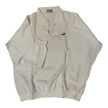 crocodile 남성용 긴팔 피케 셔츠 화이트 L