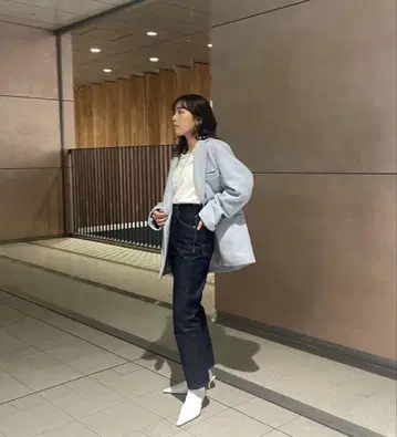 etretokyo 울리 싱글 자켓 블루 S