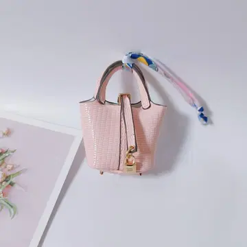 15. 핑크색 (도마뱀 패턴) 미니 액세서리 백