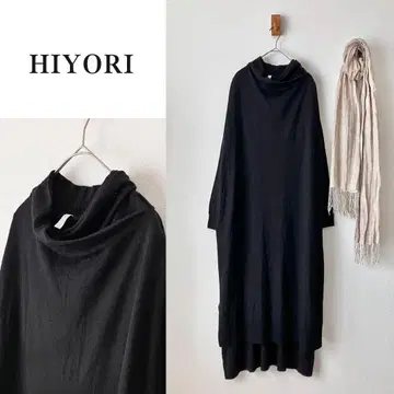 HIYORI 히요리 블랙 니트 원피스 롱 루즈핏