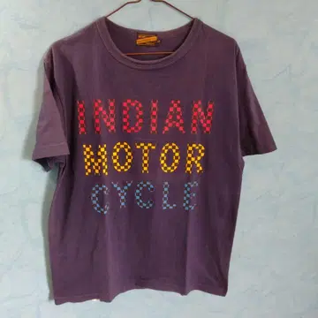 INDIAN motorcycle 티셔츠 체커 패턴 L