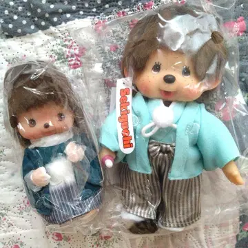 몬치치 베비치치 기모노 문장 기모노 하카마 2체 세트