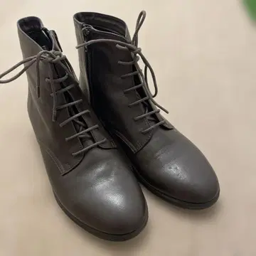 여성용 가죽 숏부츠 짙은 갈색