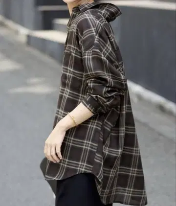 SLOBE IENA 비에라 체크 루즈 셔츠 브라운