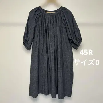 45R 사이즈 0 원피스 퍼프 슬리브 튜닉 원피스