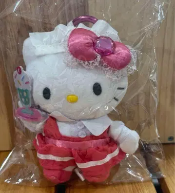 산리오 헬로키티 러블리 프릴 마스코트 키링 메이드 레드
