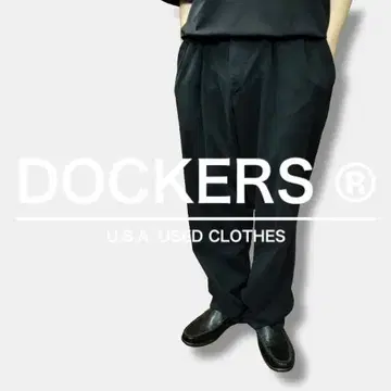 USA 구제 의류 DOCKERS 루즈 실루엣 블랙 팬츠 CP1-821