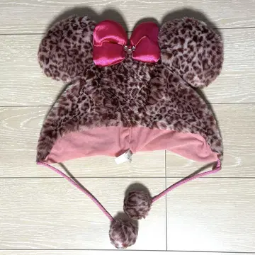 디즈니 레오파드 무늬 팬캡 핑크