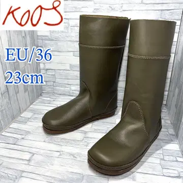 미사용 새상품 KOOS LUCAS 가죽 미들 부츠 카키 23cm