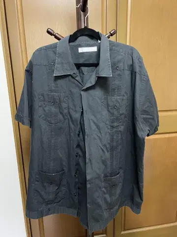 쿠바 셔츠 반팔 셔츠 2XL 블랙