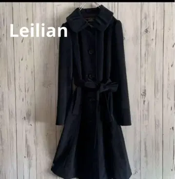 미사용에 가까운 레리안 Leilian 롱 코트 벨트 리본 포함