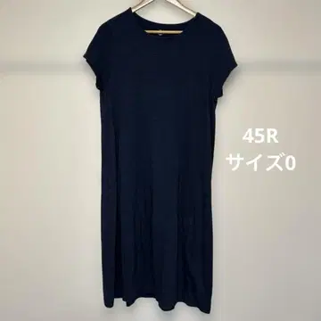 45R 사이즈 0 반팔 원피스 인디고