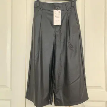 ZARA 자라 가죽 블랙 와이드 팬츠