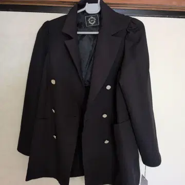 Rady 블랙 더블 브레스트 테일러드 자켓