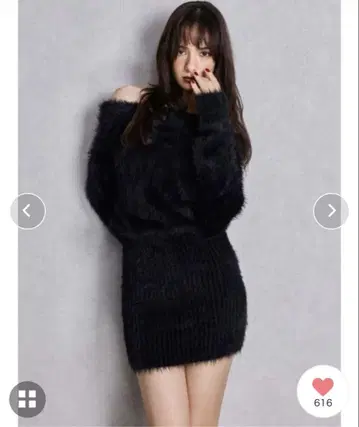 GYDA 오프숄더 니트 원피스 블랙