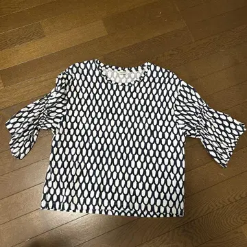 marimekko 수오무 패턴 상의 5부 소매 S 사이즈