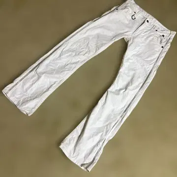 빈티지 새상품급 roenjeans 화이트 데님 팬츠 스컬 자수 포함