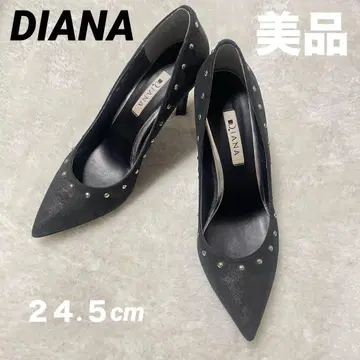 DIANA 다이애나 스틸레토 스터드 장식 펌프스 하이힐 블랙