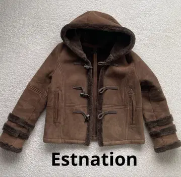 Estnation 리얼 무스탕 숏 더플 코트