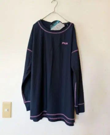 FILA 네이비 긴팔 UV컷 스트레치 T셔츠