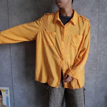 00s cj banks 레이온 x 나일론 셔츠 빅 가슴 너비