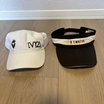 V12 메쉬 캡 화이트 블랙 세트