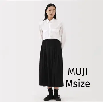 무인양품 저지 플리츠 스커트