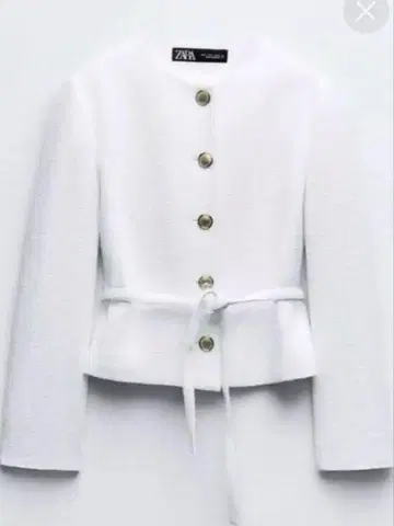 ZARA 벨트 포함 스트럭처 블레이저 화이트 XS 사이즈