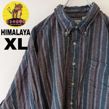 USA 구제 의류 HIMALAYA 플란넬 셔츠 XL 블루 그레이