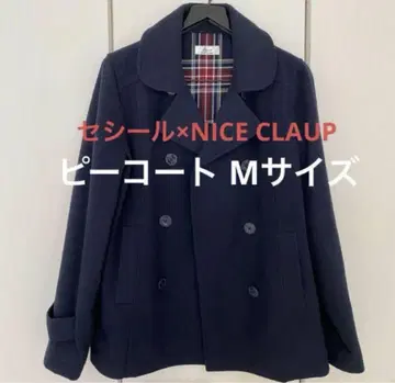 세실 x NICE CLAUP 피 코트 M 사이즈 네이비