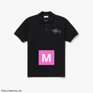 LACOSTE 아트 프로그램 고질라 블랙 피케 셔츠 size M