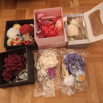 일본 의류 머리 장식 세트 조화 다색