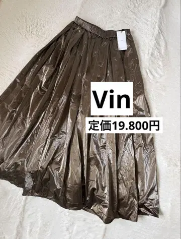 미사용 택 포함 야마다야 스콧 클럽 광택 고급 롱 스커트 Vin