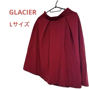GLACIER 빨간색 플레어 스커트 사이드 지퍼