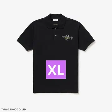 LACOSTE 아트 프로그램 고질라 블랙 피케 셔츠 XL