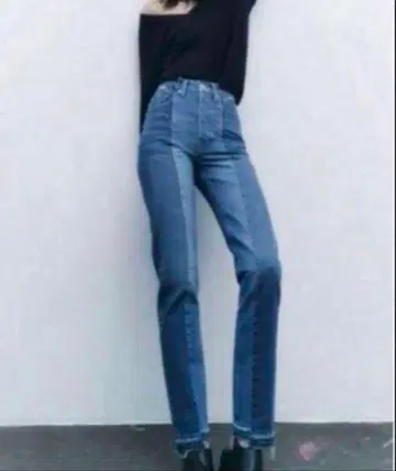 새상품급 자라 여성용 스트레이트 데님 하이웨스트