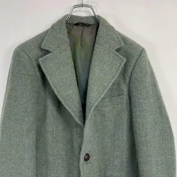 해리스 트위드 그린 테일러드 자켓 울 100% 구제 의류 M 사이즈 정도