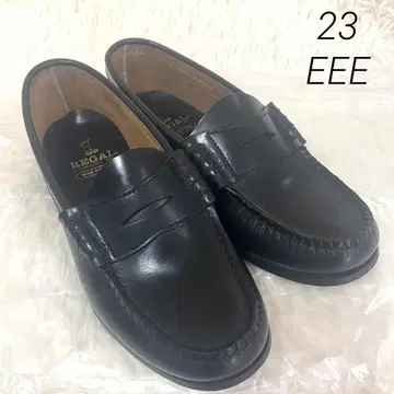 [ 새상품급 ] 리갈 코인 로퍼 블랙 천연 가죽 가죽 23EEE