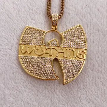 WUTANG 금 목걸이 KING ICE 로고 펜던트