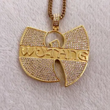 우탕 클랜 WUTANG 금 목걸이 KING ICE 로고 펜던트