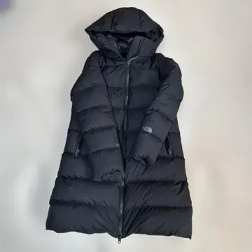 THE NORTH FACE 후드 부착 롱 다운 자켓 블랙