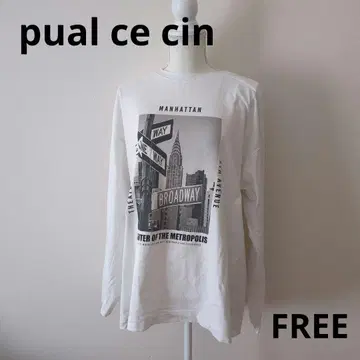 PUAL CE CIN 플레이팅 천축 사진 프린트 2WAY 풀오버