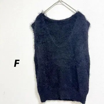푸치 플뢰르 재기 니트 베스트 [ F ] 블랙