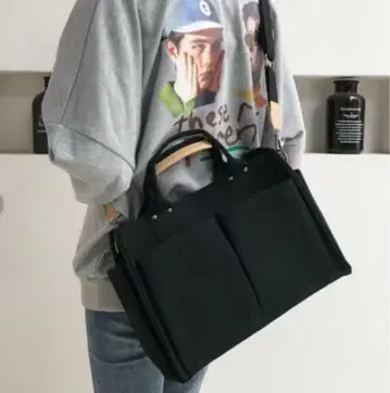 숄더백 튼튼한 A4 블랙