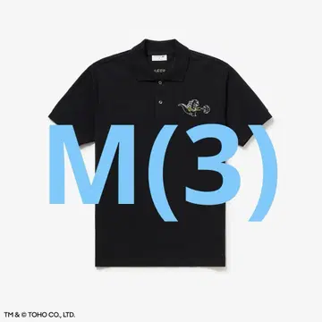 LACOSTE 고질라 자수 블랙 피케 셔츠