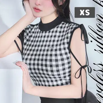 [ XS ] 리본 드로스트 니트탑 미셸 마카롱 [ 블랙 ]