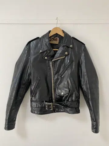 70s Schott NYC 블랙 더블 라이더 자켓