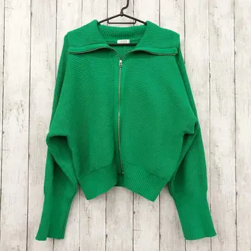 [ LOWRYS FARM ] 하이 ZIP 가디건 롱 슬리브 그린