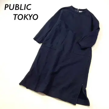 PUBLIC TOKYO 사이드 지퍼 맨투맨 원피스 블랙